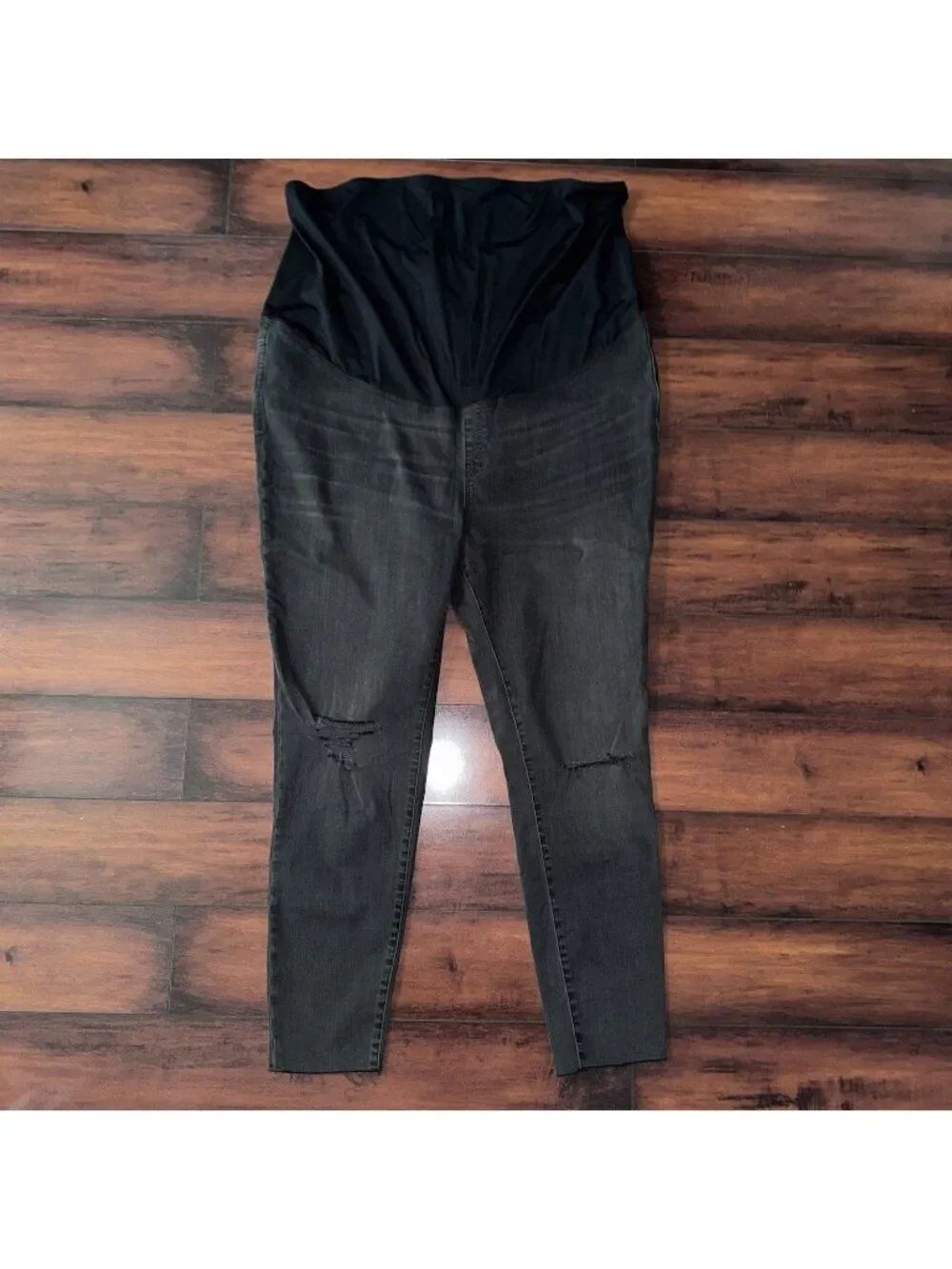 Madewell Women's Over the Belly Maternity Stretch Skinny Jeans Lunar Black Sz 36